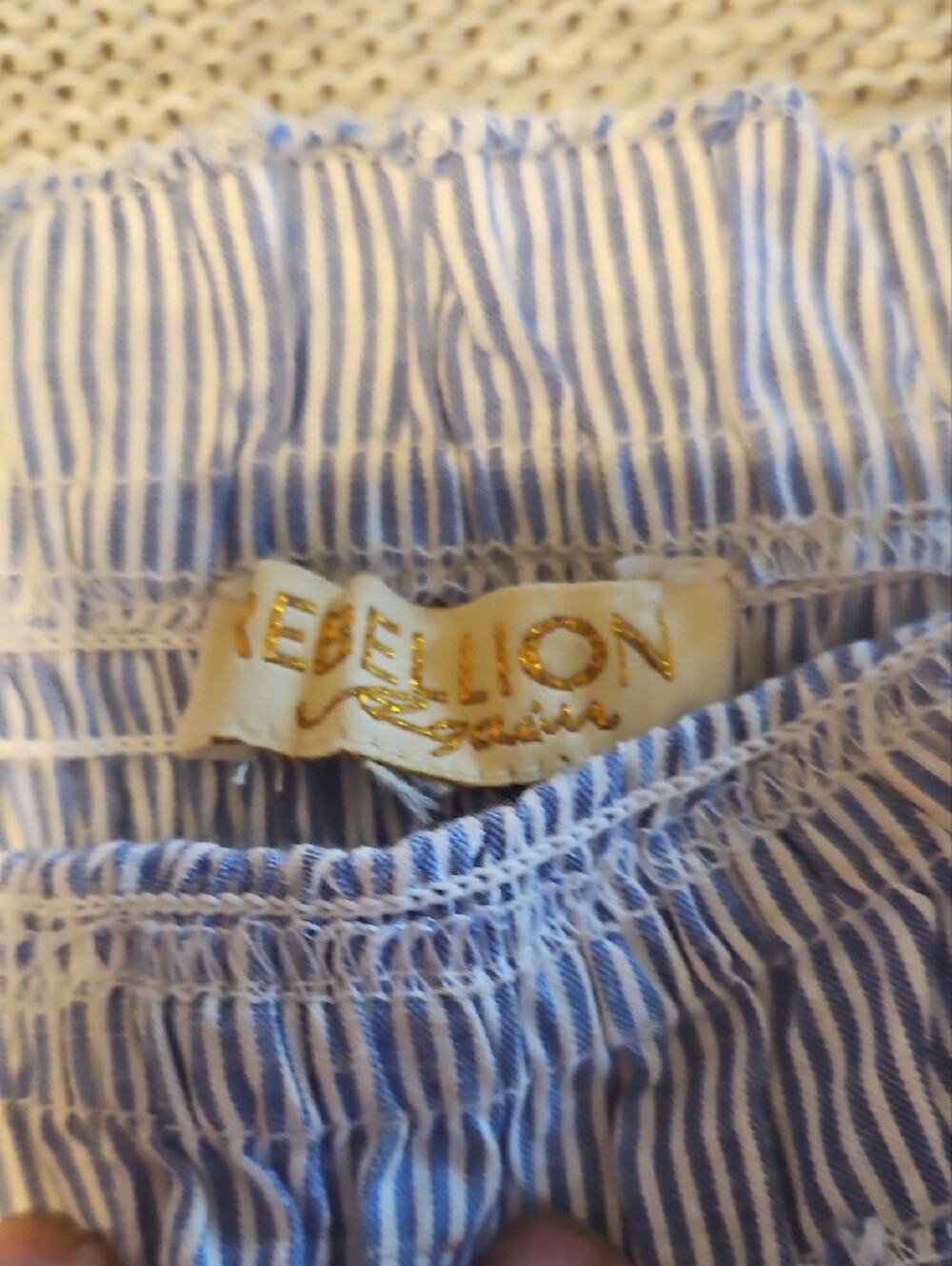 Rebellion - Blue and White Striped Tiered Dress - Size Small - Picture 3 of 5